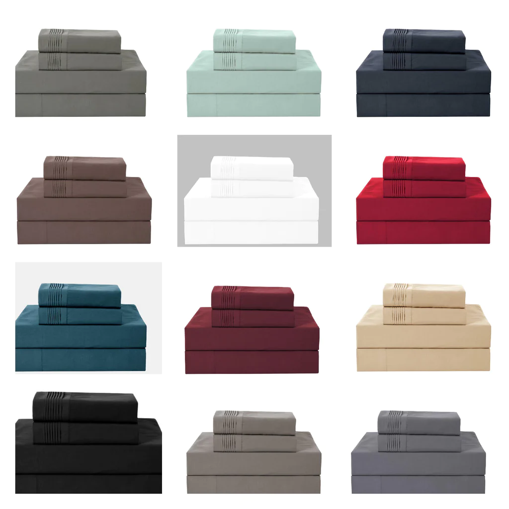 Bed Sheet Set - Bright Colors - Soft and Comfortable 1800 Prestige Bru